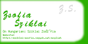 zsofia sziklai business card